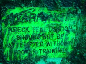 [Warning on the wreck of the HMAS Swan. Dunsborough, WA. ]